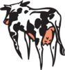 Colored Cow Rear View Clip Art